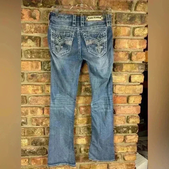 Rock Revival Jeans Womens 27 Blue Easy Boots - Picture 2 of 3